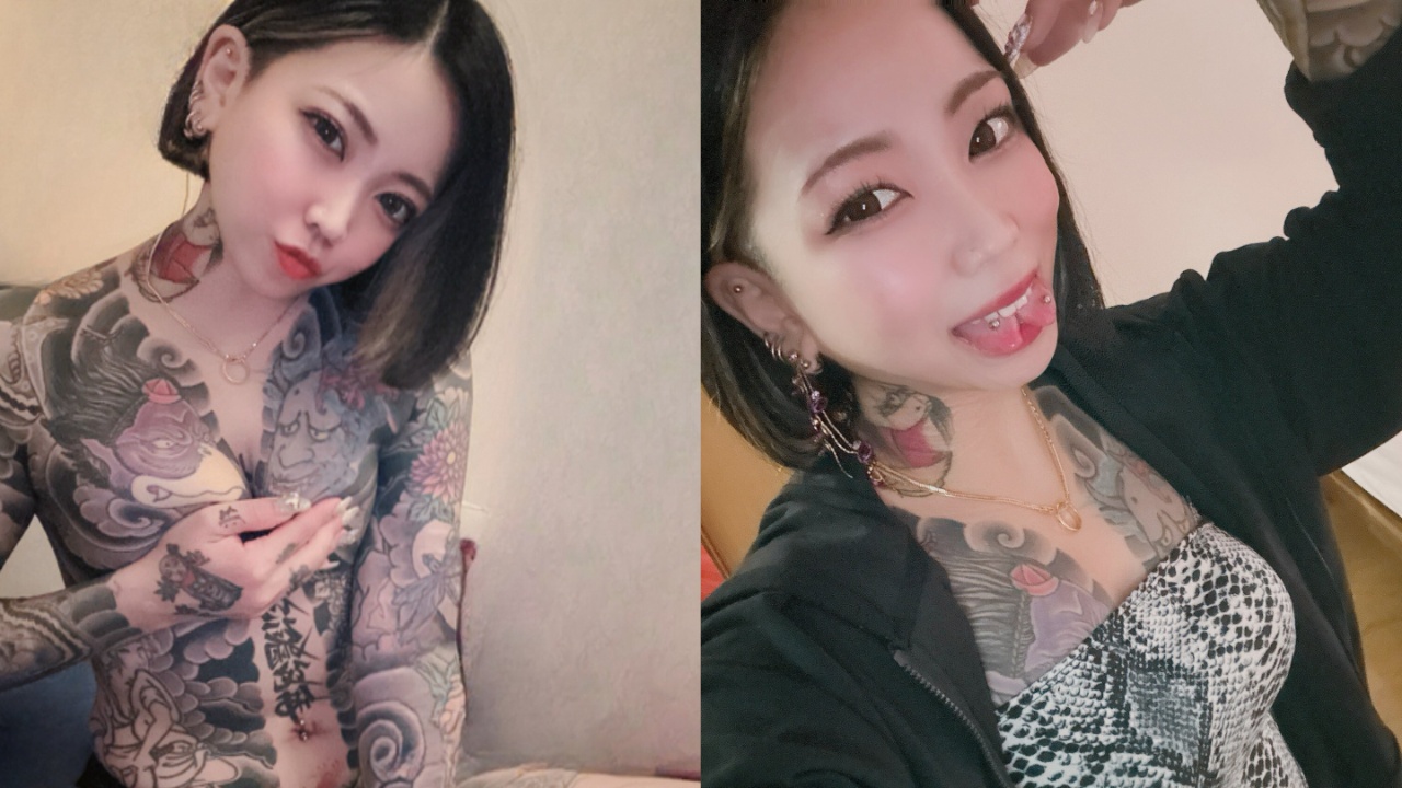 全身刺青、蛇舌加穿环！新人AV女优结城雫冲击出道，一反外貌的抖M属性觉醒